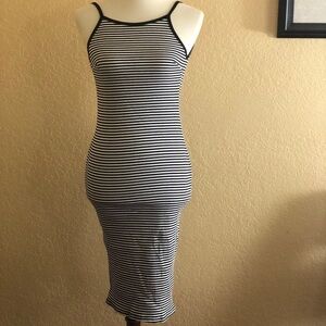 Madison Square Sloane Striped Midi Dress Size L